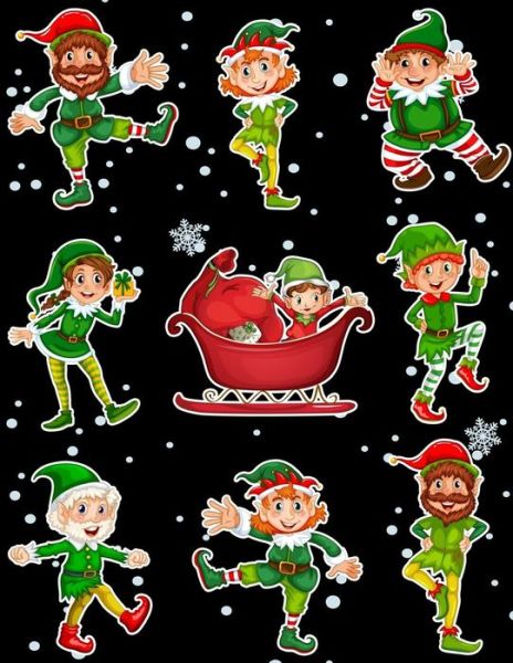 Cover for Fat Dog Journals · Christmas Holiday Sticker Album Dancing Elves (Paperback Book) (2017)