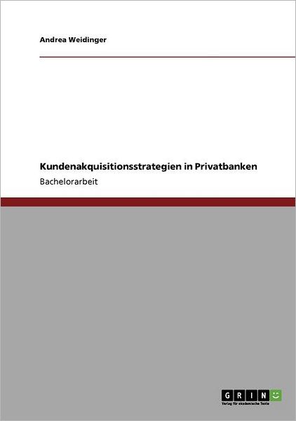 Cover for Weidinger · Kundenakquisitionsstrategien (Book) [German edition] (2011)