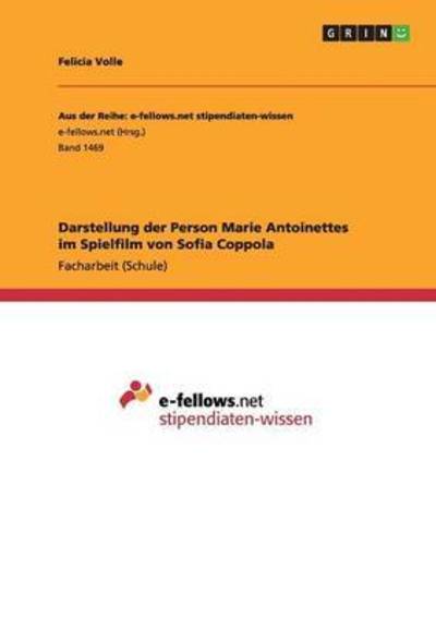 Cover for Volle · Darstellung der Person Marie Anto (Book) (2015)