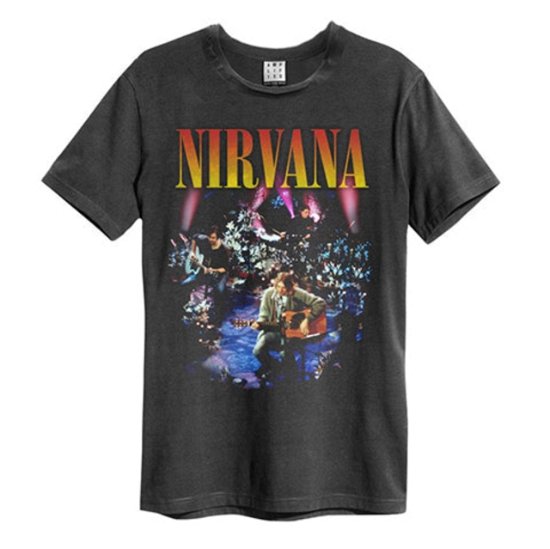 Nirvana Live In New York Amplified Vintage Charcoal Large T Shirt - Nirvana - Merchandise - AMPLIFIED - 5054488394057 - 10 juni 2022