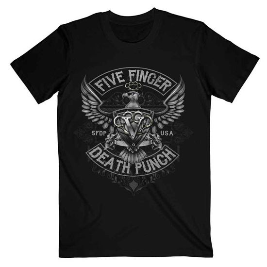 Five Finger Death Punch Unisex T-Shirt: Howe Eagle Crest - Five Finger Death Punch - Produtos - MERCHANDISE - 5056170639057 - 13 de janeiro de 2020