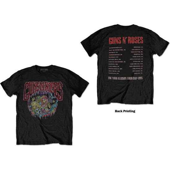 Guns N' Roses Unisex T-Shirt: Illusion Tour (Back Print) - Guns N Roses - Merchandise -  - 5056368630057 - August 3, 2020