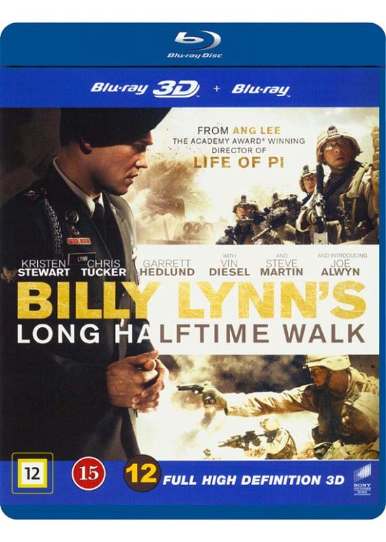 Cover for Kristen Stewart / Chris Tucker / Garrett Hedlund / Vin Diesel / Steve Martin · Billy Lynn's Long Halftime Walk (3D Blu-ray/BD) (2017)