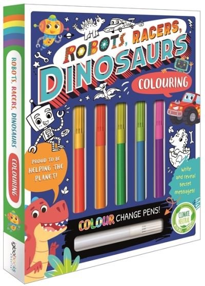 Cover for Igloo Books · Robots, Racers, Dinosaurs Colouring - Book and Pen Set (Paperback Bog) (2022)