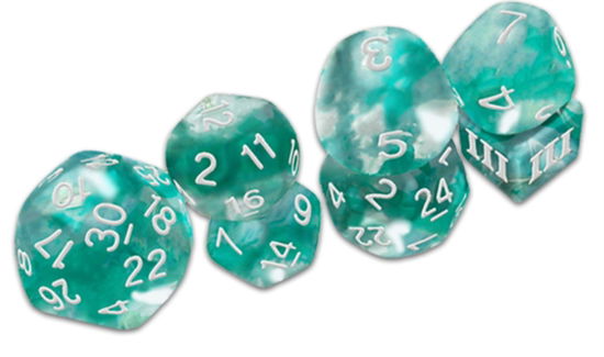 Cover for Goodman Staff · Thracian Azure Swirl Dice - DCC Funky 7-set (Book) (2025)