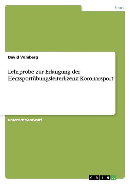 Cover for Vomberg · Lehrprobe zur Erlangung der Her (Book) [German edition] (2008)