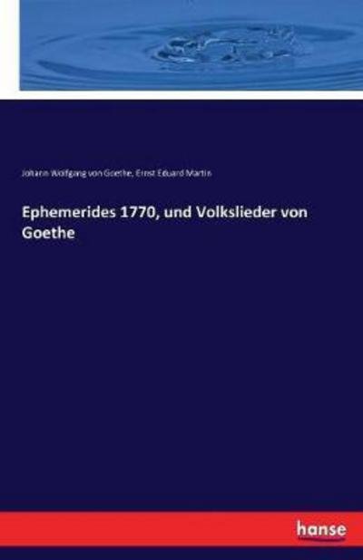 Cover for Martin · Ephemerides 1770, und Volksliede (Book) (2017)