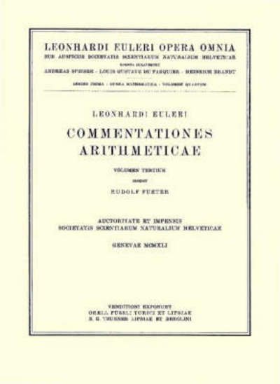 Commentationes algebraicae ad theoriam aequationum pertinentes - Leonhard Euler, Opera Omnia - Leonhard Euler - Books - Birkhauser Verlag AG - 9783764314057 - 1921