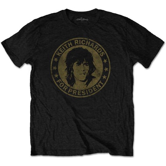 The Rolling Stones Unisex T-Shirt: Keith for President - The Rolling Stones - Produtos - ROCKOFF - 5056170661058 - 