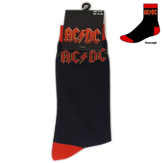 Cover for AC/DC · AC/DC Unisex Ankle Socks: Classic Logo (UK Size 7 - 11) (Klær) [size M] [Black - Unisex edition]
