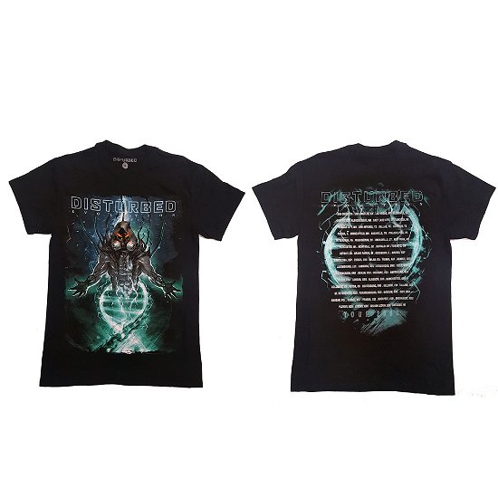 Disturbed Unisex T-Shirt: Evolve Date back (Back Print) (Ex-Tour) - Disturbed - Merchandise -  - 5056368617058 - 
