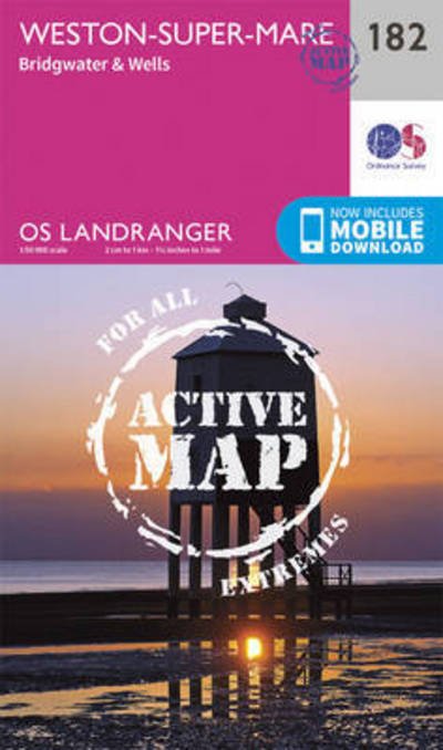Cover for Ordnance Survey · Weston-Super-Mare, Bridgwater &amp; Wells - OS Landranger Active Map (Landkart) [February 2016 edition] (2016)