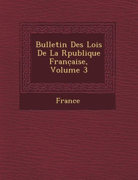 Bulletin Des Lois De La R Publique Franc Aise, Volume 3 - France - Bøger - Saraswati Press - 9781249465058 - 1. september 2012