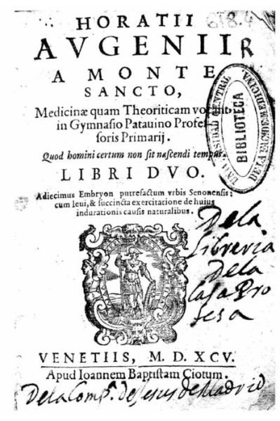 Cover for Orazio Augenio · Horatii Augenii... Quod homini certum non sit nascendi tempus libri duo (Paperback Bog) (2016)