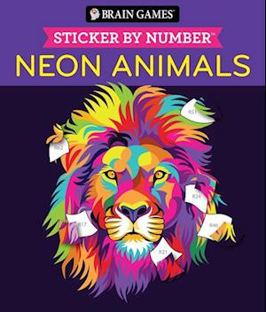 Cover for Publications International Ltd · Brain Games - Sticker By Number: Neon Animals (28 Images To Sticker) (Bog) (2024)
