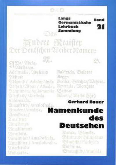 Cover for Bauer · Namenkunde des Deutschen (Paperback Book) (1985)