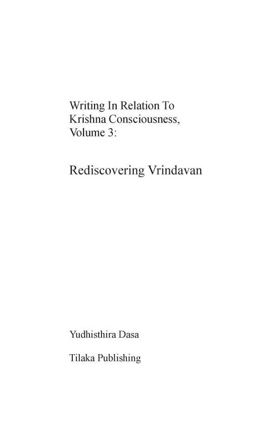 Cover for Yudhisthira Dasa · Writing in Relation to Krishna Consciousness, Volume 3 (Paperback Book) (2014)