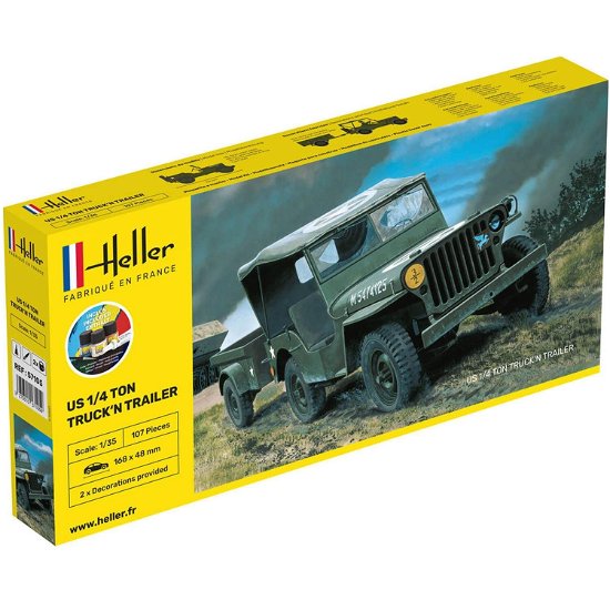 1/35 Starter Kit Us 1/4 Ton Truck 'N Trailer - Heller - Koopwaar - MAPED HELLER JOUSTRA - 3279510571059 - 