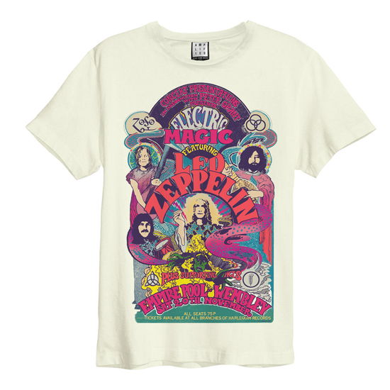 Cover for Led Zeppelin · Led Zeppelin Electric Magic Amplified Vintage White X Large T Shirt (T-shirt) [size XL]