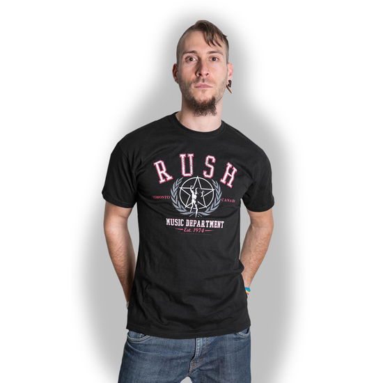 Cover for Rush · Rush Unisex T-Shirt: Department (Black) (T-shirt) [size S] [Black - Unisex edition] (2015)