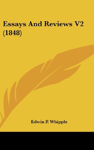 Cover for Edwin P. Whipple · Essays and Reviews V2 (1848) (Hardcover Book) (2008)