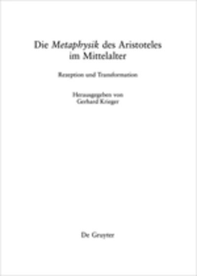Cover for Krieger · Die 'Metaphysik' des Aristotele (Book) (2016)