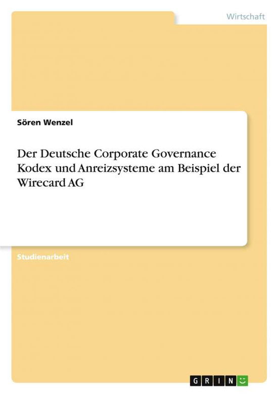 Cover for Wenzel · Der Deutsche Corporate Governanc (Book)