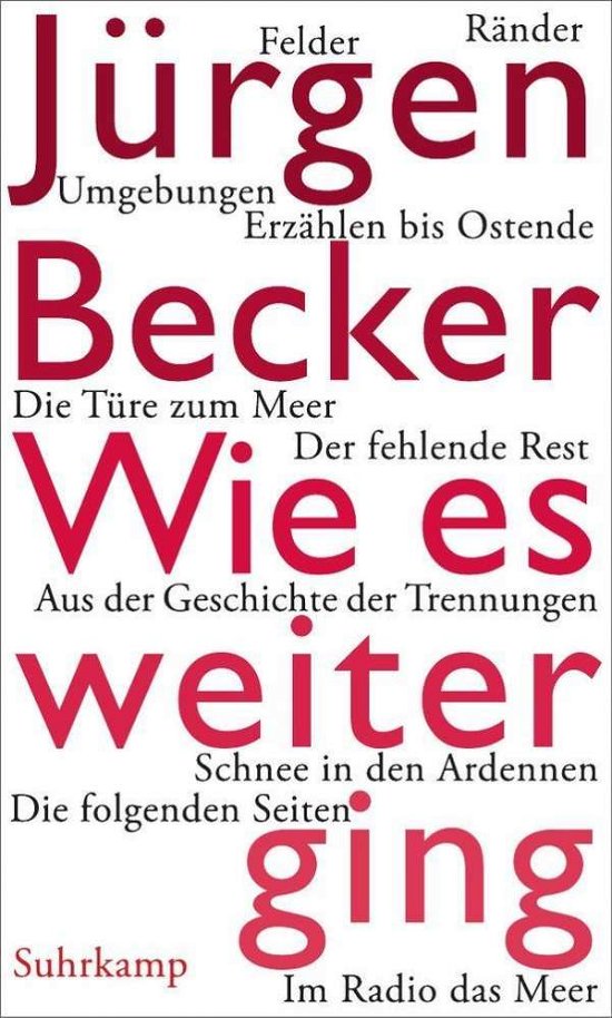 Cover for Jürgen Becker · Becker:wie Es Weiterging (Buch)