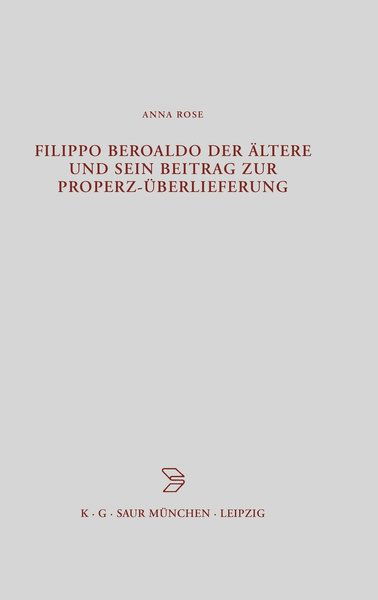 Cover for Rose · Filippo Beroaldo der Ältere und se (Book) (2001)