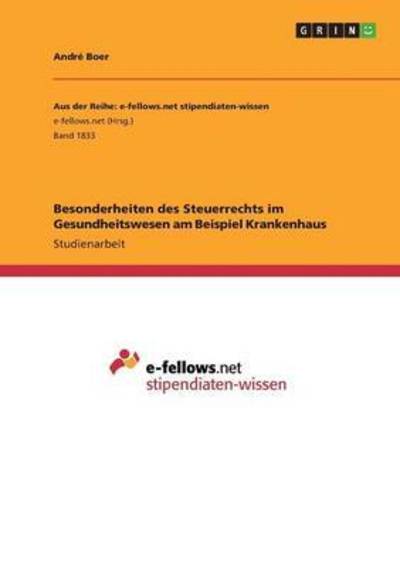 Cover for Boer · Besonderheiten des Steuerrechts im (Book) (2016)