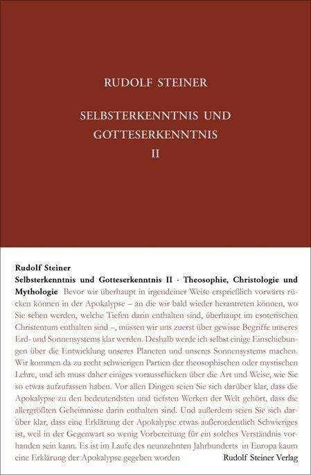 Cover for Steiner · Selbsterkenntnis.2 (Buch)