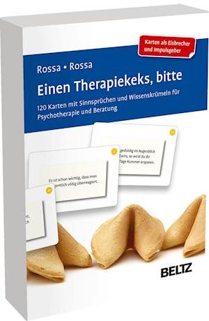 Cover for Robert Rossa · Einen Therapiekeks, bitte: 111 Karten mit Sinnsprüchen und Wissenskrümeln für Psychotherapie und Beratung. Mit 12-seitigem Booklet in stabiler Box. Kartenformat 9,8 cm x 14,3 cm (Beltz Therapiekarten) (Buch) (2022)