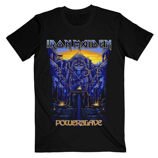 Iron Maiden Unisex T-Shirt: Dark Ink Powerslaves - Iron Maiden - Koopwaar - Global - Apparel - 5055979978060 - 5 januari 2017