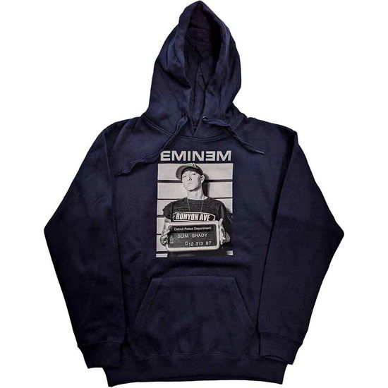 Eminem Unisex Pullover Hoodie: Arrest (Navy Blue) - Eminem - Produtos - - 5056561055060 - 20 de outubro de 2022