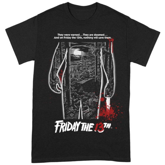 Bloody Poster Large Black T-Shirt - Friday the 13th - Merchandise - BRANDS IN - 5057736988060 - 