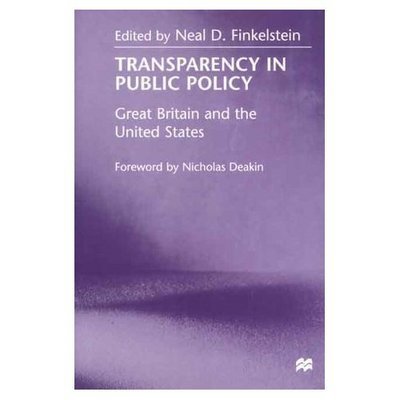 Cover for Neal D Finkelstein · Transparency in Public Policy: Great Britain and the United States (Hardcover Book) [2000 edition] (2000)