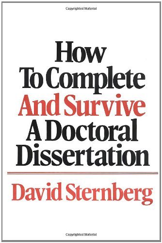 Cover for David Sternberg · How to Complete and Survive a Doctoral Dissertation (Inbunden Bok) (1981)
