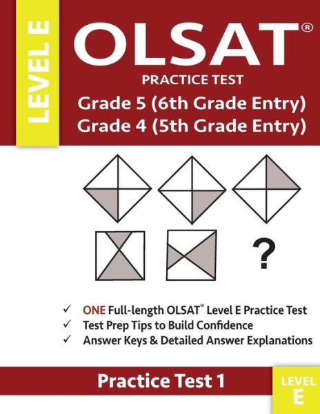 Cover for Gifted and Talented Test Prep Team · Olsat Practice Test Grade 5 (6th Grade Entry) &amp; Grade 4 (5th Grade Entry)-Level E-Test 1 (Paperback Book) (2018)