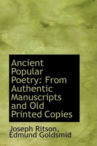 Cover for Joseph Ritson · Ancient Popular Poetry: from Authentic Manuscripts and Old Printed Copies (Paperback Book) (2009)