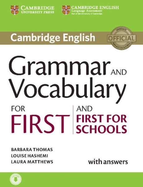 Cover for Barbara Thomas · Grammar and Vocabulary for First and First for Schools Book with Answers and Audio - Cambridge Grammar for Exams (Book) (2015)