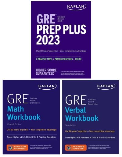 Cover for Kaplan Test Prep · GRE Complete 2023, 3-Book Set Includes 6 Practice Tests, 2500+ Practice Questions + 1 Year Online Access to 1000+ Question Bank and Video Explanations - Kaplan Test Prep (Paperback Book) (2022)