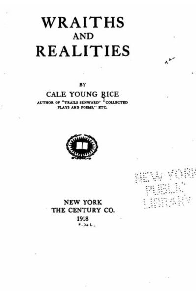 Cover for Cale Young Rice · Wraiths and realities (Paperback Bog) (2016)