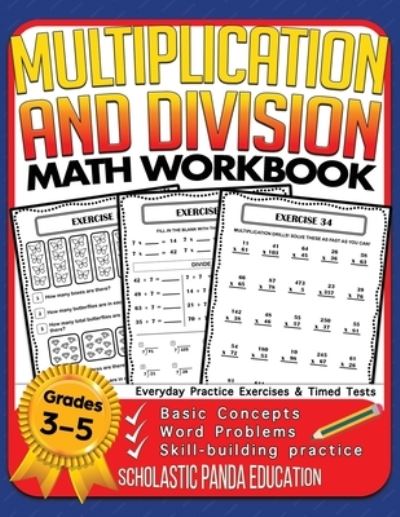 Cover for Scholastic Panda Education · Multiplication and Division Math Workbook for 3rd 4th 5th Grades (Paperback Book) (2020)