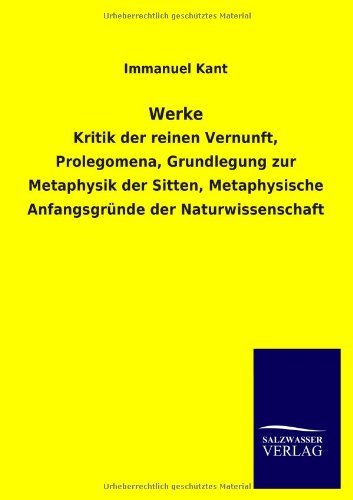 Cover for Immanuel Kant · Werke (Paperback Book) [German edition] (2013)