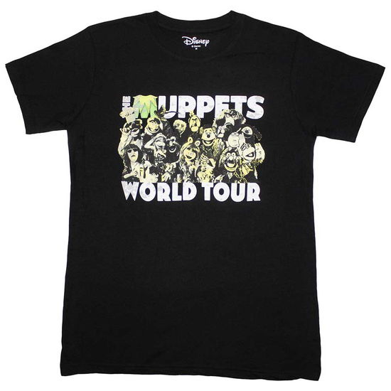 The Muppets Unisex T-Shirt: World Tour (Black) - Muppets - The - Produtos -  - 5056737240061 - 26 de fevereiro de 2024