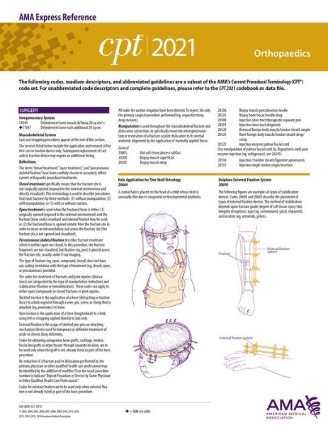 Cover for American Medical Association · CPT 2021 Express Reference Coding Card: Orthopaedics (Map) (2020)