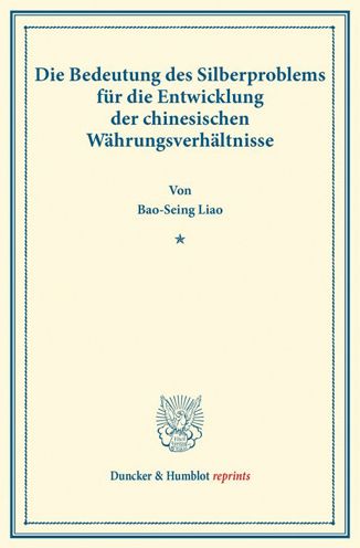 Cover for Liao · Die Bedeutung des Silberproblems f (Book) (2014)