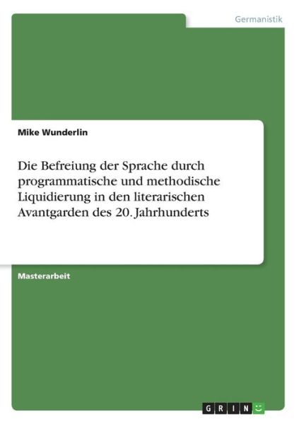 Cover for Wunderlin · Die Befreiung der Sprache dur (Book) (2016)