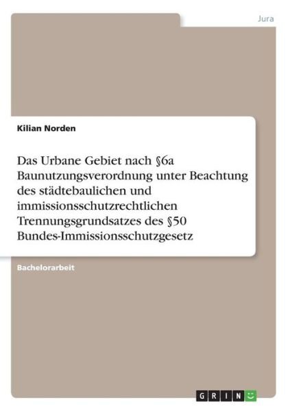 Cover for Norden · Das Urbane Gebiet nach §6a Baunu (Book)