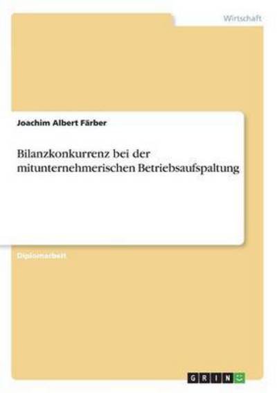 Cover for Färber · Bilanzkonkurrenz bei der mitunte (Book) (2016)
